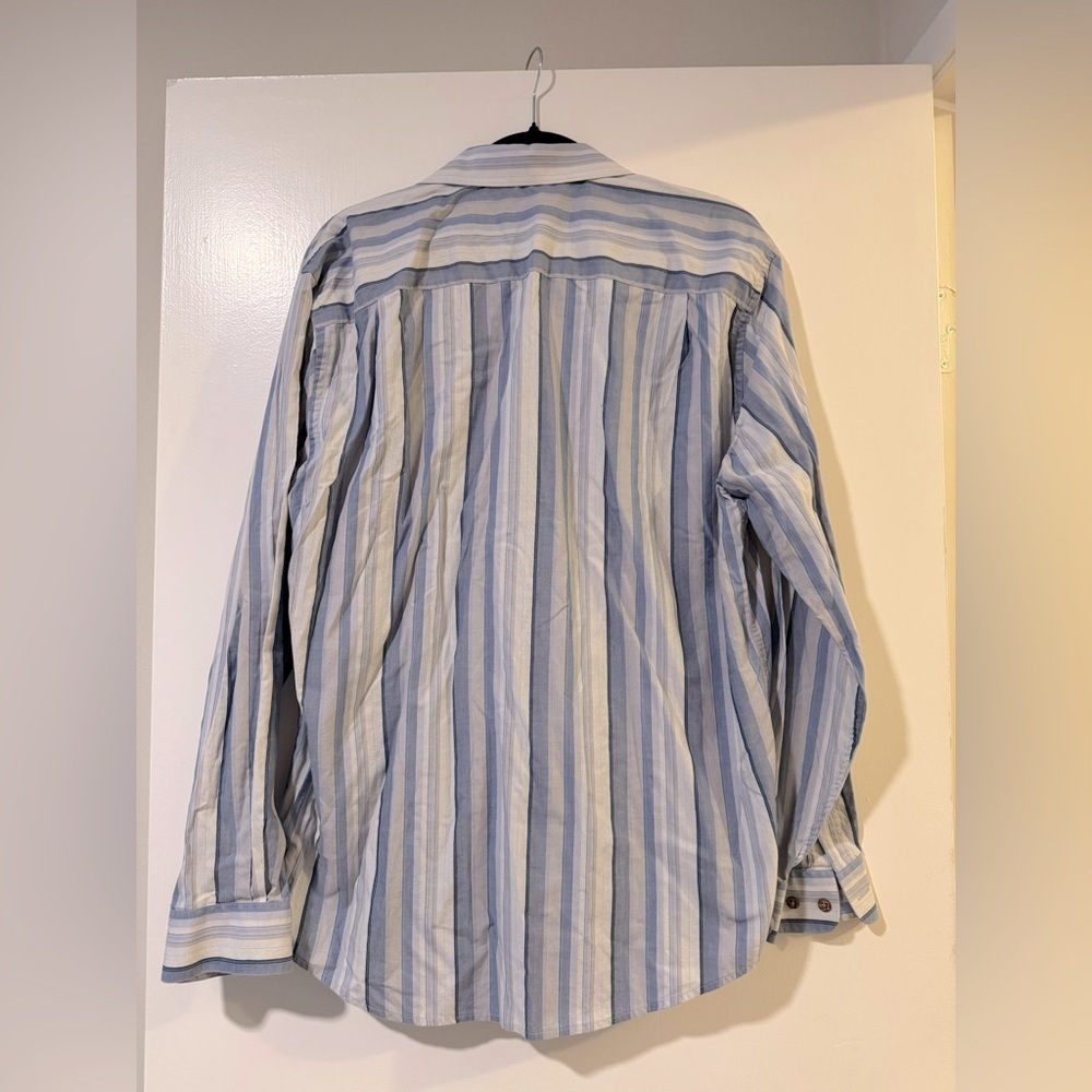 Jos. A. Bank Light Blue and White Striped Shirt size medium - Picture 3 of 4